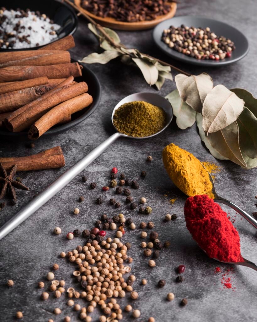 high-angle-condiments-stucco-background